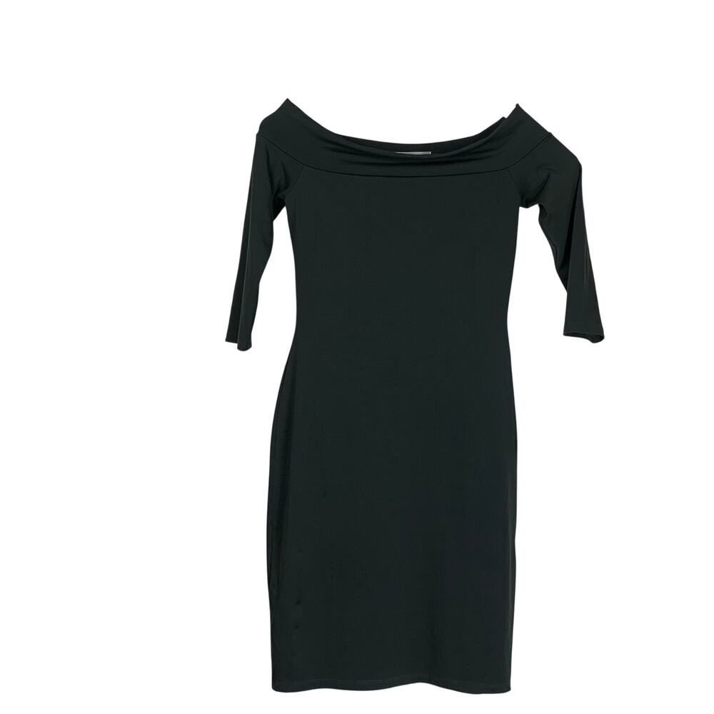 Susana Monaco Dark Green Off Shoulder Bodycon Knee Dress Size M Date Night Gno